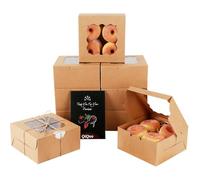 Gcardist Braun Keks-Boxen mit Fenster 15 Stück 15,2 x 15,2 x 7,6 cm Scatola per gebäck per Hochzeit Gunst Geburtstag e feste (15,2 x 15,2 x 7,6 cm)