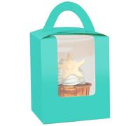 Gcardist Contenitore per cupcake monouso, 25 scatole singole per cupcake con finestra, 9,3 x 9,3 x 11 cm (3,7 x 3,7 x 4,5 pollici)