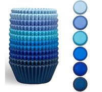 Gcardist - Fodere per cupcake standard, 300 pezzi, 6 colori blu solidi, tazze per cupcake, carte per cupcake di grado alimentare, tazze da forno, fodere per cupcake (taglia standard)