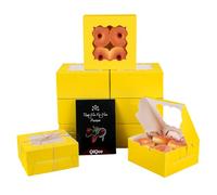 Gcardist Gelb Keks-Boxen mit Fenster 15 Stück 15,2 x 15,2 x 7,6 cm Scatola per gebäck per Hochzeit Gunst Geburtstag e feste (15,2 x 15,2 x 7,6 cm)