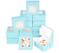 Gcardist Licht Blau Keks-Boxen mit Fenster 15 Stück 15,2 x 15,2 x 7,6 cm Scatola per gebäck per Hochzeit Gunst Geburtstag e feste (6 x 6 x 3 pollici)