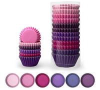 Gcardist Mini 300 pirottini per muffin, per cupcake, qualità alimentare, 6 colori monocolore, rosa, viola, per muffin, per cupcake, dimensioni mini