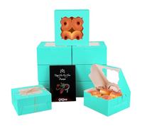Gcardist Minz Blau Keks-Boxen mit Fenster 15 Stück 15,2 x 15,2 x 7,6 cm Scatola per gebäck per Hochzeit Gunst Geburtstag e feste (15,2 x 15,2 x 7,6 cm)