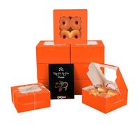 Gcardist Orange Keks-Boxen mit Fenster 15 Stück 15,2 x 15,2 x 7,6 cm Bäckerei Box for Hochzeit Gunst Geburtstag & Party (15,2 x 15,2 x 7,6 cm)