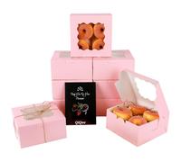 Gcardist Rosa Keks-Boxen mit Fenster 15 Stück 15,2 x 15,2 x 7,6 cm Bäckerei Box per Hochzeit Gunst Geburtstag & Party (15,2 x 15,2 x 7,6 cm)