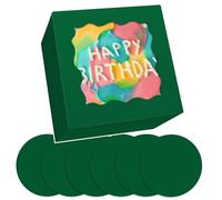 Gcardist - Set di 5 scatole per torte con finestra e 5 sottotorta rotondi da 15,24 cm, contenitori per torte (15,24 x 15,24 x 12,7 cm, verde intenso)