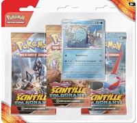 GCC Pokémon: confezione da tre buste dell’espansione Scarlatto e Violetto - Scintille Folgoranti (tre buste di espansione e una carta promozionale olografica di Quagsire)