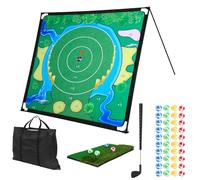 GCCSJ Set di 40 palline da golf, 1 mazza da golf regolabile, originale gioco portatile per pratica di chipping per golfisti familiari, per interni ed esterni