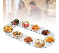 GCCSSBXF Tavolo da pranzo girevole a 360° manuale, regolabile, antiscivolo, per servire cibo, treno, piatto da portata, vassoio girevole riutilizzabile, ideale per sala da pranzo e feste
