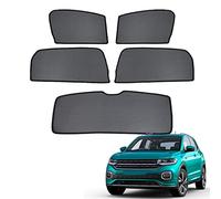 GCcv Tendine Parasole Auto Bambini Parasole per Finestrini Laterali per T-Cross 2018-2023 Tendine Parasole Protezione UV Tende Magnetiche Nero,5PCS