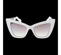 GCDS GD0026 5321G Women's Cat-Eye Sunglasses - White Frame, Brown Lenses