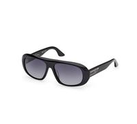 GCDS Unisex GD0067 GIULIANO 01B Occhiali da sole Acetato Nero Fumo Squadrata Normale