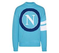 Gcds X Maglione Lana, Napoli SSC Knitted Sweater Unisex - Adulto, Light Blue, S