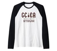 GCEA for Those To Strum - Ukulele Rocker Design Marrone Maglia con Maniche Raglan