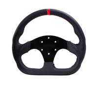 GCemptDMd Volante sportivo in pelle da 13 pollici 330 mm universale PCD da 70 mm compatibile con i giochi di deriva di kart da corsa di simulazione per PC(Leather-Red)