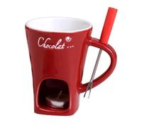 Gcerfby Fondue Pot Set, Chocolate Fondue Mug, 200ml Tea Light Candle Warmer Fondue Set, Hot Pot Ceramic Melting Cup, Butter Warmer Heating Tea Light Melting Pot for Candy & Caramel