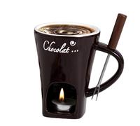 Gcerfby Fondue Pot Set, Chocolate Fondue Mug, 200ml Tea Light Candle Warmer Fondue Set, Hot Pot Ceramic Melting Cup, Butter Warmer Heating Tea Light Melting Pot for Candy & Caramel
