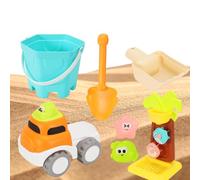 Gcerfby Giocattoli Da Sabbia - Giochi di Escavatore Cartone Animato - Set da 7 Pezzi di Giochi per Box Sabbia,per Piscina Acqua Nuoto Immersioni Vacanze Estive Famiglia all'aperto Esterno