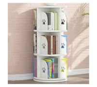 GCGC Libreria Girevole A 3 Livelli, Libreria Girevole Angolare, Scaffale Porta Libri For Bambini For La Scuola Materna, Camera Da Letto, Soggiorno (include Solo Libreria)(White)