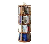 GCGC Libreria Girevole A 4 Ripiani, Scaffale Porta CD Video, Piccola Libreria Angolare For Camera Da Letto, Soggiorno, Ufficio, Biblioteca (include Solo Libreria)(Red)