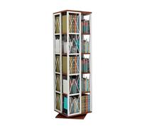 GCGC Libreria Girevole A 5 Ripiani, Scaffale Porta CD Con Esposizione A 360°, Libreria Girevole For Bambini For Camera Da Letto, Soggiorno, Ufficio, Biblioteca (include Solo Libreria)(Brown)