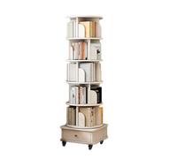 GCGC Libreria Girevole A 6 Ripiani, Espositore Mobile For Libri, Scaffale Porta CD Con Cassetto For Camera Da Letto, Soggiorno, Ufficio, Biblioteca (include Solo Libreria)(White)