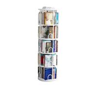 GCGC Libreria Girevole, Libreria Espositiva A 360°, Scaffale Porta CD A 5 Ripiani, Organizer For Libreria For Biblioteca, Camera Da Letto, Soggiorno(White3)