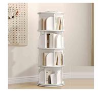 GCGC Libreria Girevole, Libreria For Bambini Da Pavimento, Scaffale Porta CD A 2/3/4/5 Livelli For Camera Da Letto, Soggiorno, Ufficio, Biblioteca (include Solo Libreria)(4 Tier-50x50x128cm)
