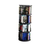 GCGC Libreria Girevole, Libreria Girevole Rotonda Con Esposizione A 360°, Piccola Libreria Angolare A 4 Ripiani For Camera Da Letto, Soggiorno, Ufficio(Black)