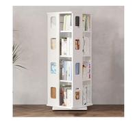 GCGC Libreria Girevole, Scaffale Angolare A 4 Ripiani, Scaffale Porta CD, Libreria Girevole For Ufficio, Biblioteca, Camera Da Letto, Soggiorno (include Solo Libreria)(White)