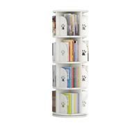 GCGC Libreria Girevole, Scaffale Girevole Angolare A 2/3/4/5/6 Livelli, Scaffale Con Supporto Da Pavimento For Asilo, Camera Da Letto, Soggiorno (include Solo Libreria)(4 Tier-50x50x128cm)