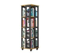 GCGC Libreria Girevole, Scaffale Porta CD A 3/4/5 Ripiani, Libreria Angolare Con Ruote, For Soggiorno, Ufficio, Biblioteca, Camera Da Letto (include Solo Libreria)(4 Tier-40x40x131cm)