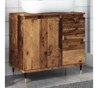 GCHDHAPB Armadietti e stoccaggio, Unità di vanità, Unità di vanità del bagno-Armadietto da bagno Legno antico 65x33x60 cm Legno ingegnerizzato