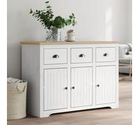 GCHDHAPB Home-Armadietti & Stoccaggio, Buffet & Credenze, Credenza BODO Bianco e Marrone 115x43x79.5 cm Legno massello di pino