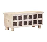 GCHDHAPB Home-Cabinets & Storage,Cassapance,Scatola portaoggetti Bianco 110x40x45 cm Legno di Acacia massiccio