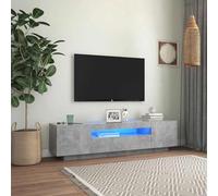 GCHDHAPB Home-Entertainment Centri & Supporti TV, Mobile TV con Luci LED Grigio Cemento 160x35x40 cm
