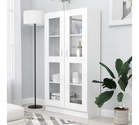 GCHDHAPB Home-Scaffalature, Librerie & Scaffali in Vetrina, Vetrine Bianco 82.5x30.5x150 cm Legno Ingegnerizzato