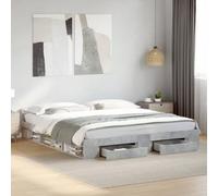 GCHDHAPB Letti & Accessori, Letti e strutture letto - Struttura letto con cassetti senza materasso grigio cemento 180 x 200 cm Super King