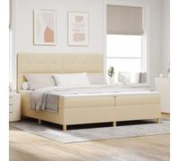 GCHDHAPB Letto a molle con materasso, 200 x 200 cm, colore: panna