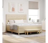 GCHDHAPB Letto a molle con materasso e panca, 180 x 200 cm, colore: panna