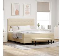 GCHDHAPB Letto a molle con materasso e panca, 180 x 200 cm, colore: panna