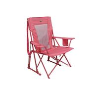GCI Outdoor Sedia da campeggio Comfort Pro Rocker | Sedia a dondolo pieghevole portatile con braccioli resistenti e portabevande - Blush