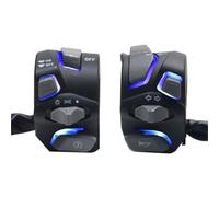 GCLANXI For interruttore manubrio universale for moto da 7/8'' 22 mm, faro, spia, indicatore di direzione, clacson, pulsante di avviamento e spegnimento con LED(Z2747-Blue)