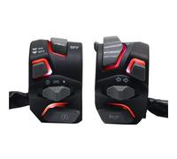 GCLANXI For interruttore manubrio universale for moto da 7/8'' 22 mm, faro, spia, indicatore di direzione, clacson, pulsante di avviamento e spegnimento con LED(Z2747-Red)