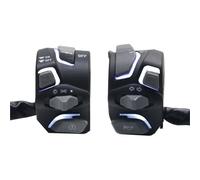 GCLANXI For interruttore manubrio universale for moto da 7/8'' 22 mm, faro, spia, indicatore di direzione, clacson, pulsante di avviamento e spegnimento con LED(Z2747-White)