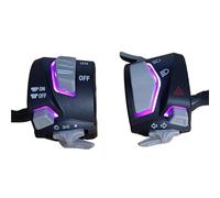 GCLANXI Interruttori for manubrio da 7/8'' e 22 mm for moto, fari, indicatori di direzione, clacson, pulsante di avviamento e spegnimento con LED, interruttore for bici elettrica e ATV(PURPLE)