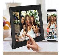 GCLCPAEN Cornice Digitale HD da 10,1in 32g,Wi-Fi Disponibile,Schermo Touch,4 Metodi di Trasmissione,Rotazione Automatica,Connessione Multiutente,Riproduzione di Immagini/Video/Musica,Multilingue A