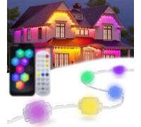 GCLCPAEN Luci per Grondaie Colorate RGB,Luce D'atmosfera Impermeabile per Esterni,15M/30M,Controllo Tramite App/Telecomando,modalità di Ritmo Multiple,Luminescenza A 180°,per Cortile,Giardino 30M