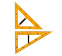 Gcljlmy 2 righelli triangolari grandi con manico rimovibile, scala trasparente, strumenti didattici gialli per scuola, lavagna, ufficio, lavagna