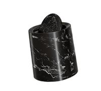 Gcljlmy Cestino per la spazzatura con coperchio, in venatura del legno, vintage, per bagno, cucina, lavanderia, ufficio, bagno, colore nero M
